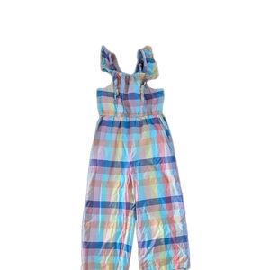 Tea Collection Multicolor Plaid Kids Jumpsuit Size 10 Girls